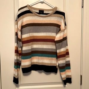 Multi-colored stripe sweater.